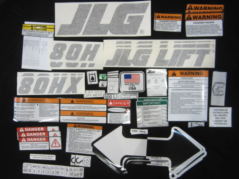 PLACARDS,DECALS 80H/HX(BRN)